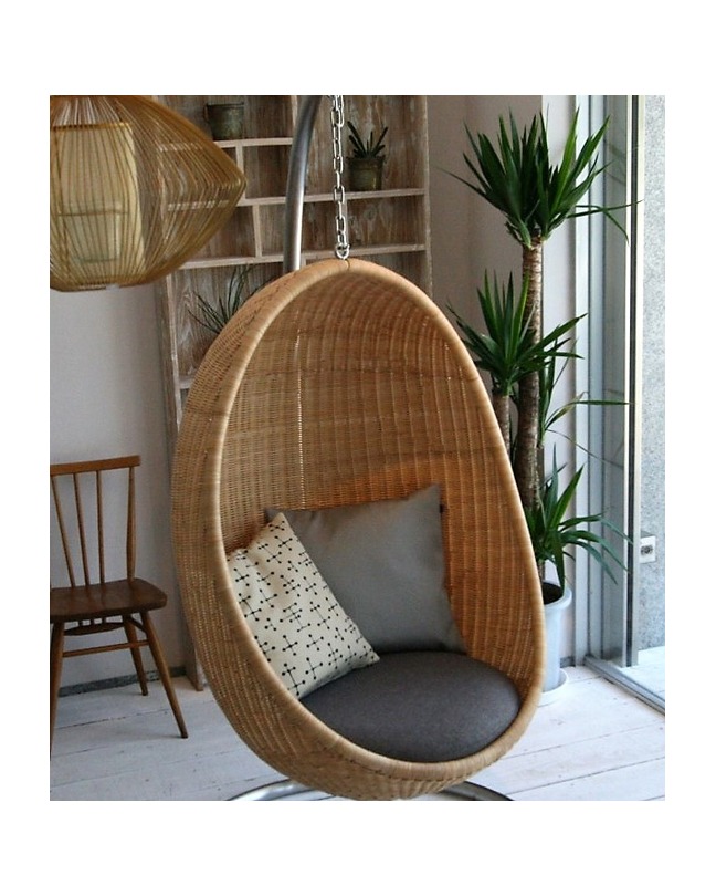 Hanging Egg Chair with Stand - All-Weather Wicker Outdoor Chair