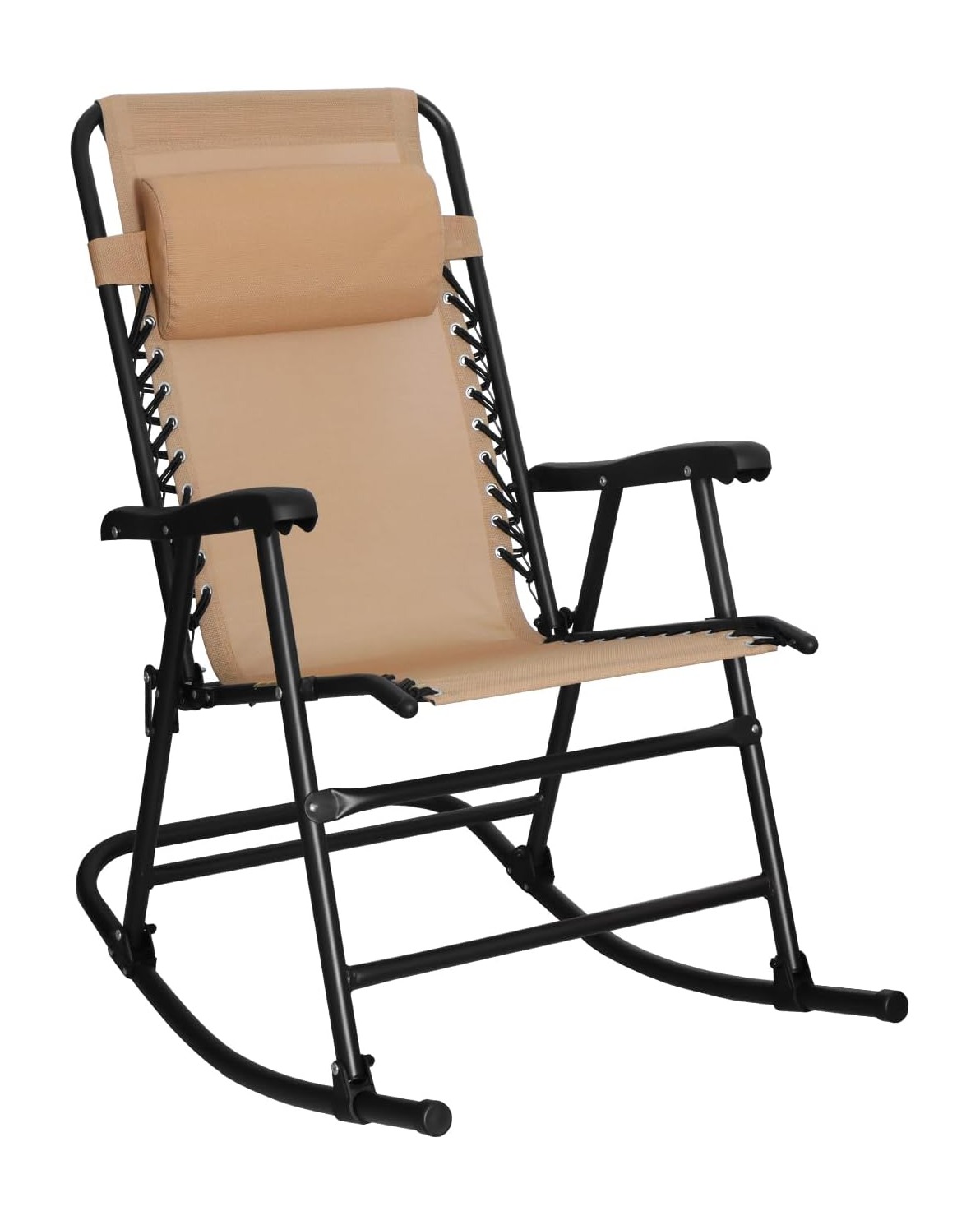 Folding Rocking Chair - Outdoor Patio Rocker with Headrest | RWUSX